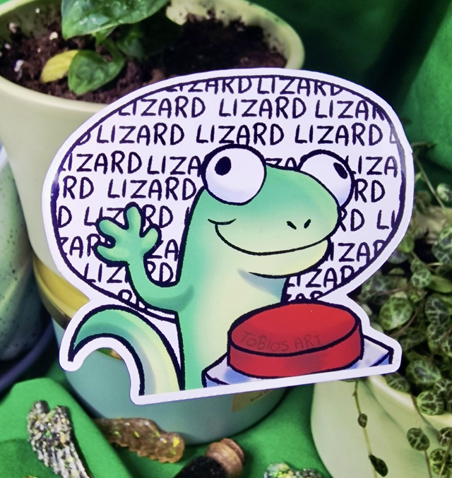 Meme Lizard Vinyl Sticker 