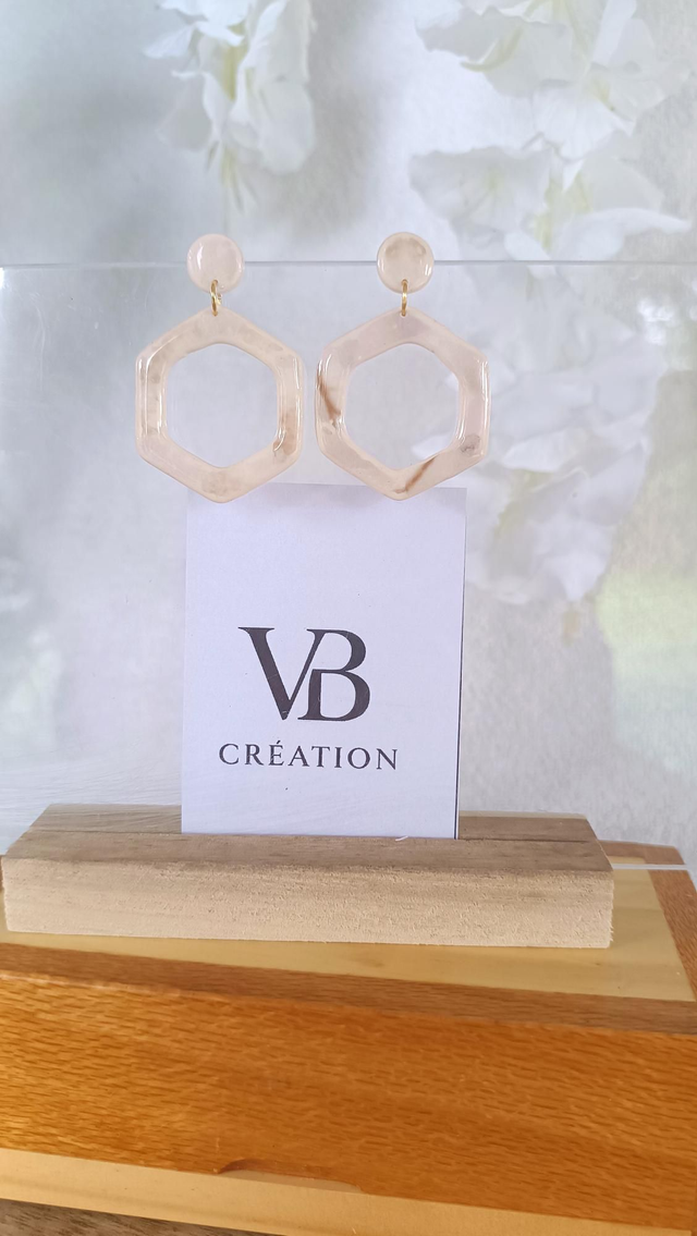 Hexagones marbré beige