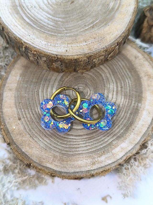 Pampilles interchangeables bleu nuit holographique 