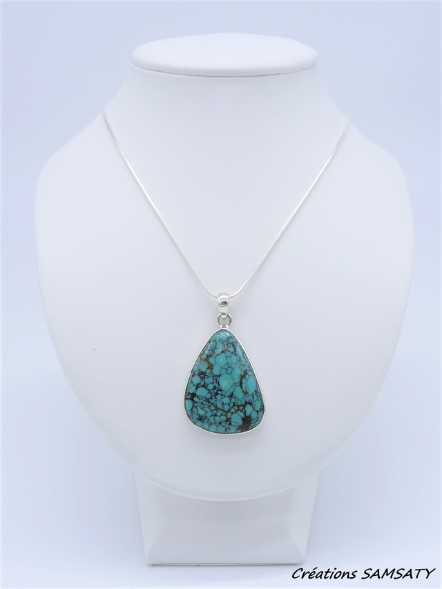 Pendentif en Turquoise Tibétaine