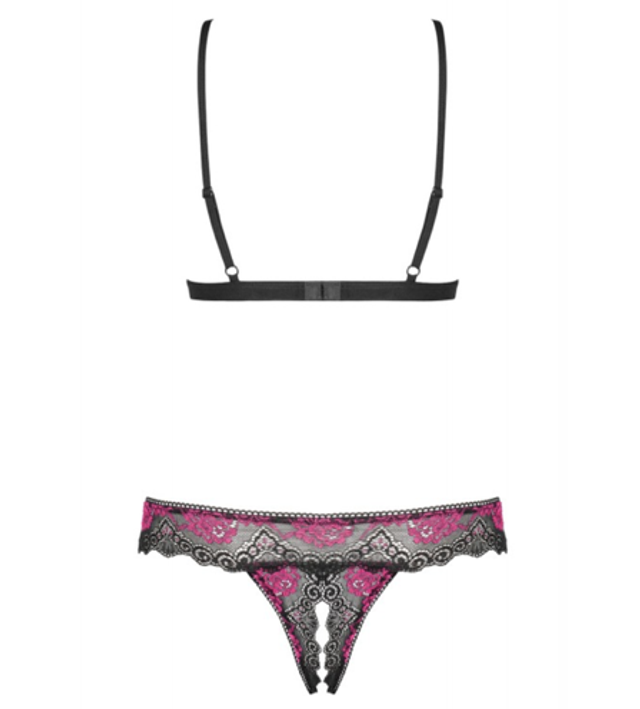 Tulia Ensemble ouvert 2 pcs - Noir et Fuchsia