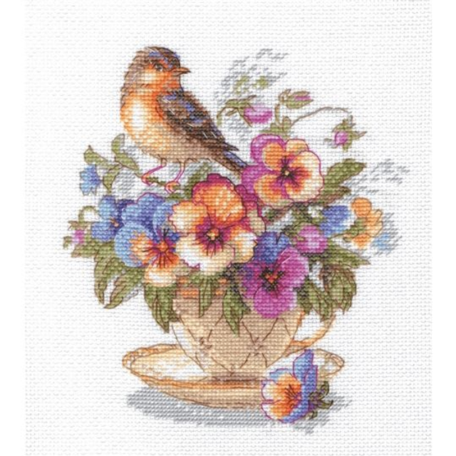 Aine Tea Blossoms Counted Cross Stitch Kit 