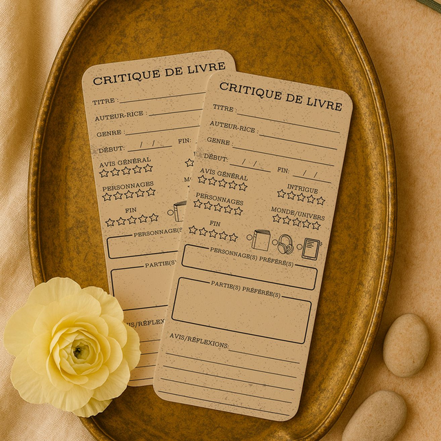 Marque page, critique de livre, 12 couleurs