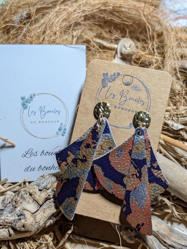 Boucles d'oreilles Georgia marine dorée ge038