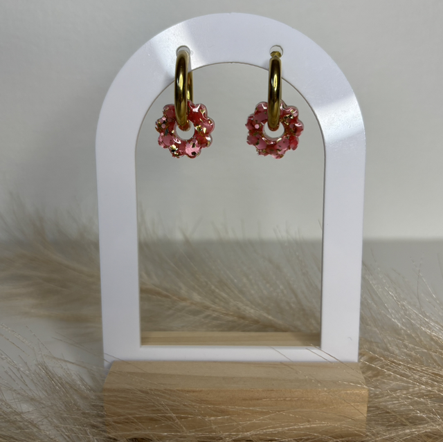 Pampilles fleur rose 