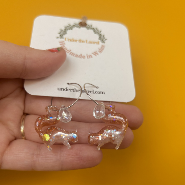 Squirrel Earrings - Iridescent