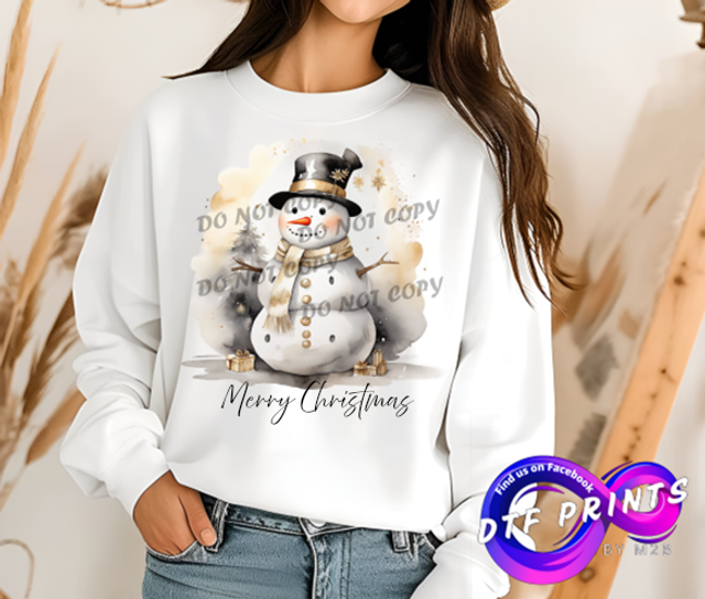 Black &amp; Gold Snowman