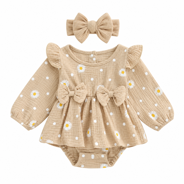 Daisy romper bow set - 3 months 