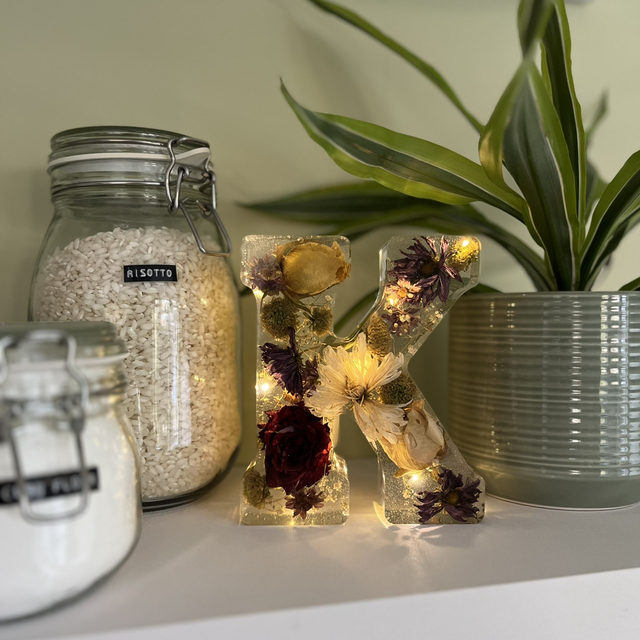 Large Resin LED Flower Letter