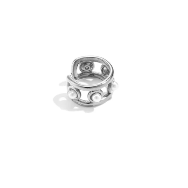 Pearl earcuff zilver 