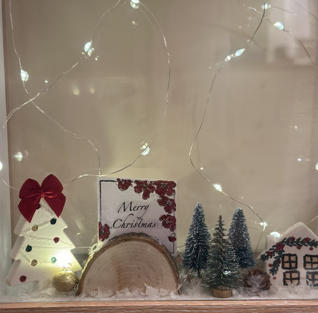 CHRISTMAS APRICOT SHADOW BOX