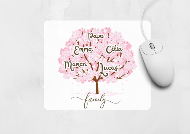 Tapis de souris "arbre de famille" personnalisé  