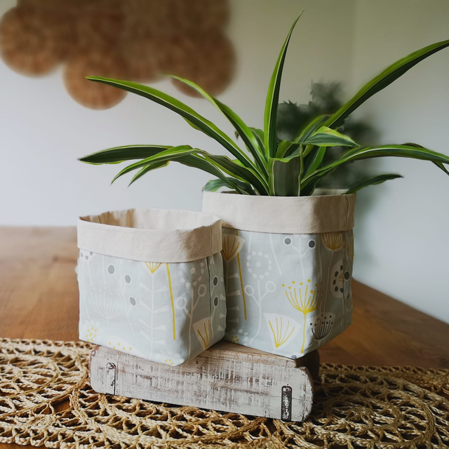 Storage Basket - Scandi Floral Grey