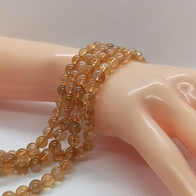 Améthyste Jaune / Fil de Perles en 6 mm / Boules en Pierres Naturelles Rondes et Polies