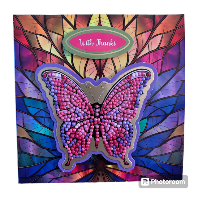 Butterfly Stainglass Occasion Card