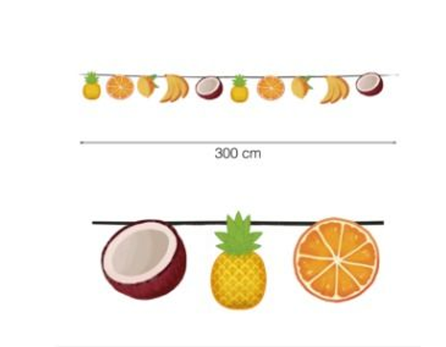 PARTY HAWAI , FESTONE CM 300 FRUTTA ESOTICA