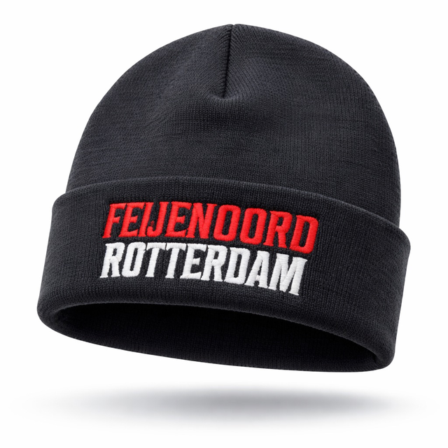 Feijenoord Rotterdam muts - New style - Zwart