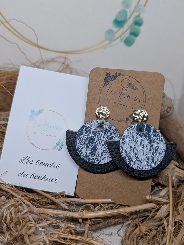 Boucles d'oreilles Dona bleu gris do103