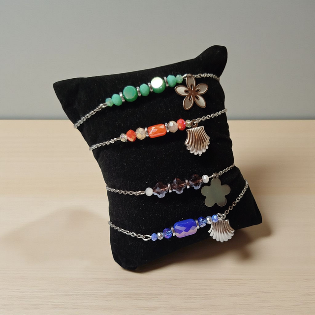 Bracelet acier inoxydable turquoise et argenté