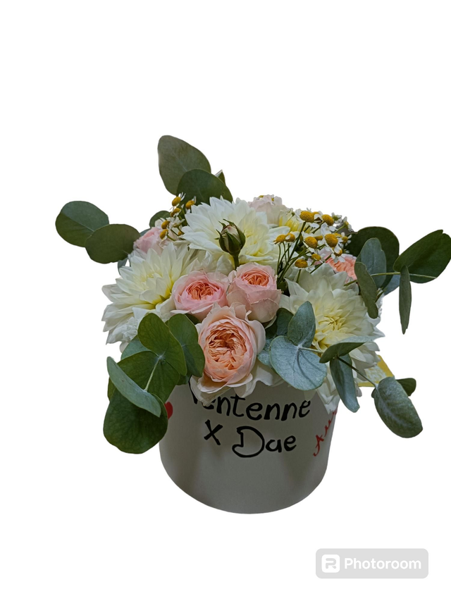 Box flower con dedica personalizzata grandezza media 