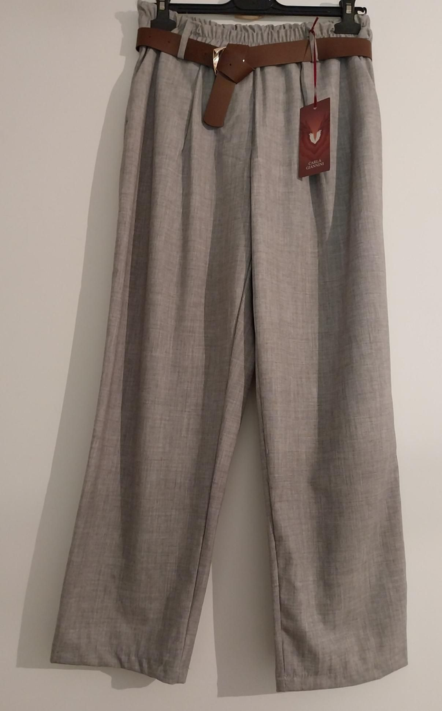 Pantalon gris clair taille haute