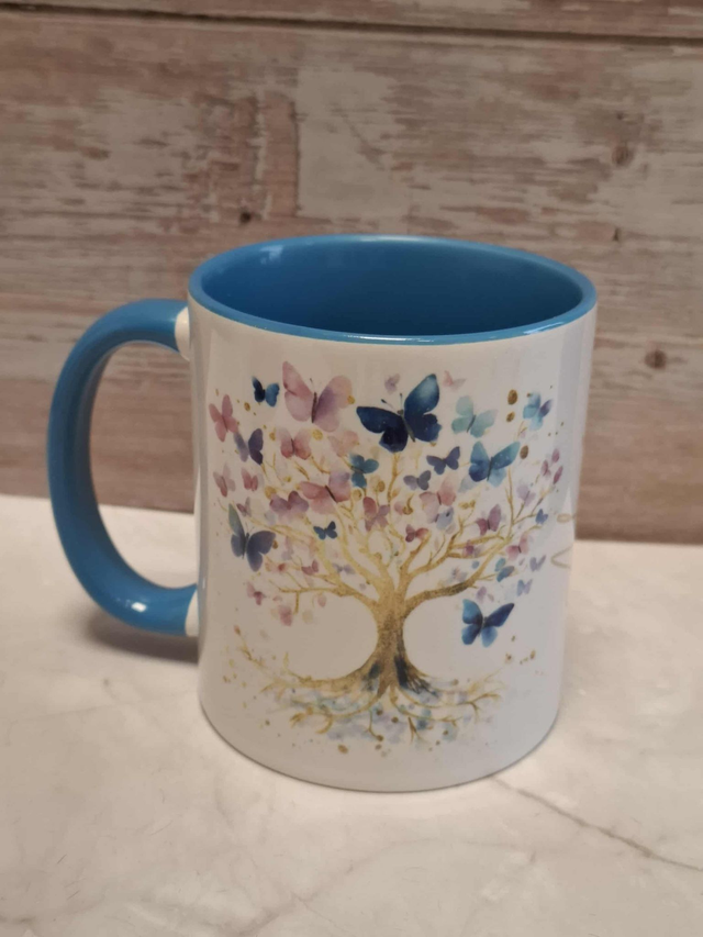 Mug bleu arbre de vie