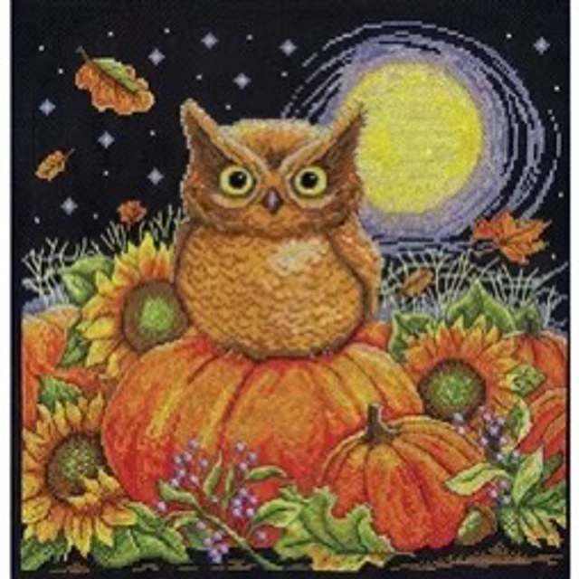 Design Works Harvest Owl Counted Cross Stitch Kit