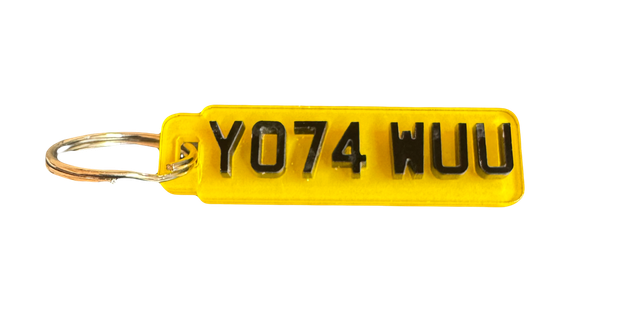 Number plate keyring
