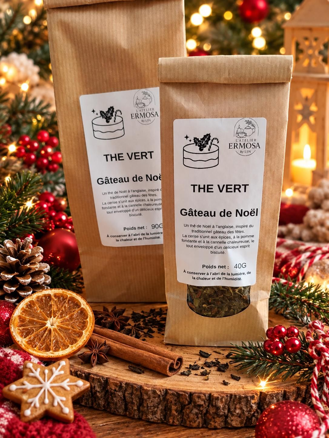 Thé vert gâteau de Noël