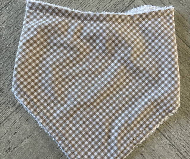 Stone Gingham Bamboo Dribble Bib