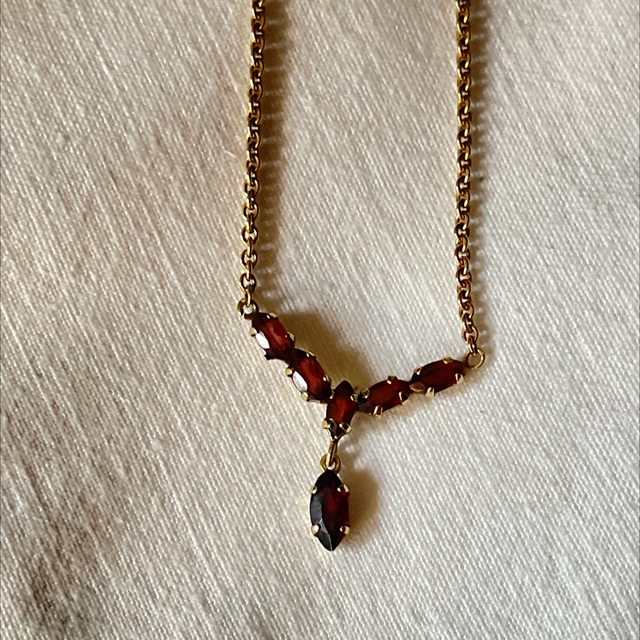 Granatcollier 585er Gold