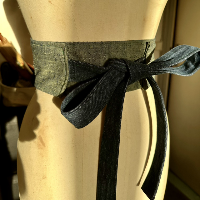 Ceinture obi soie verte