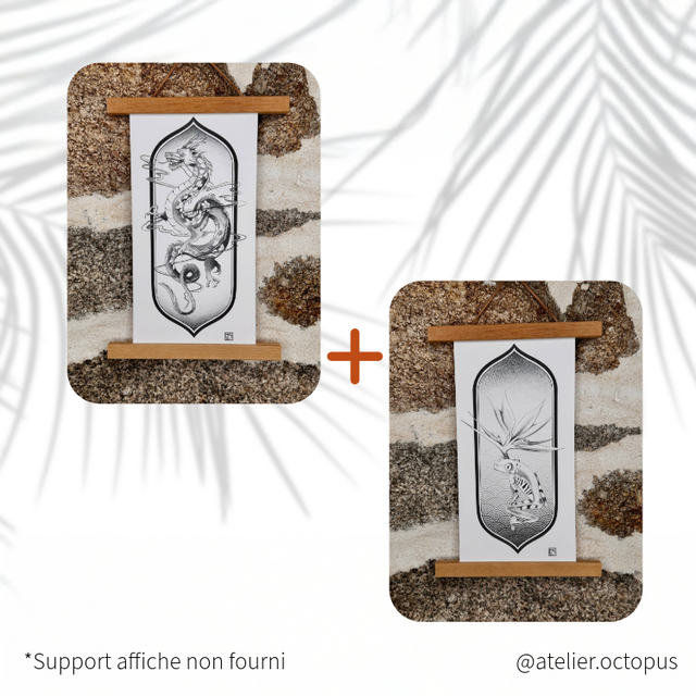 Duo Print Grenouille &amp; Dragon