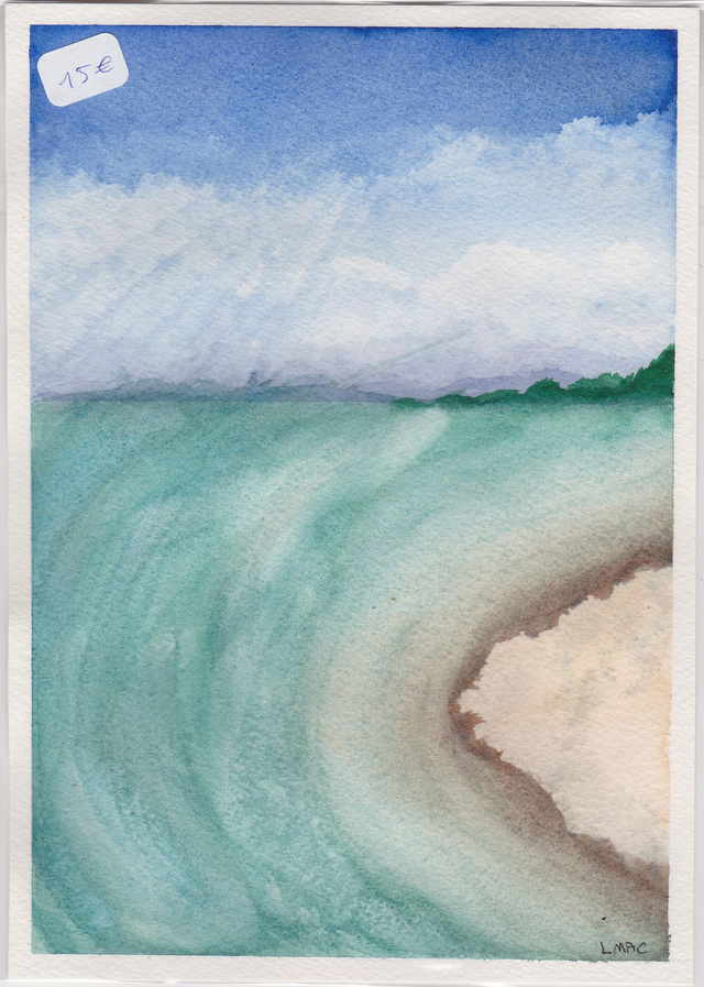"Plage turquoise" (14,8 x 21 cm)