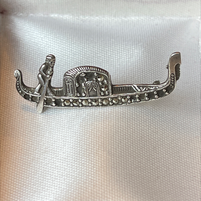 Gondolieri Venedig Brosche 925er Silber