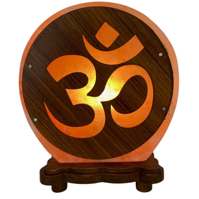 Lampe de Sel d'Himalaya rose à frame - Om
