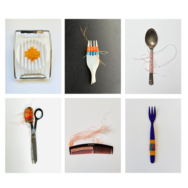 Domestic objects - 6 Abstract art greeting cards