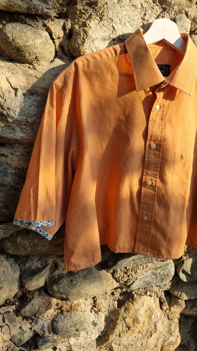 Chemise upcyclée orange