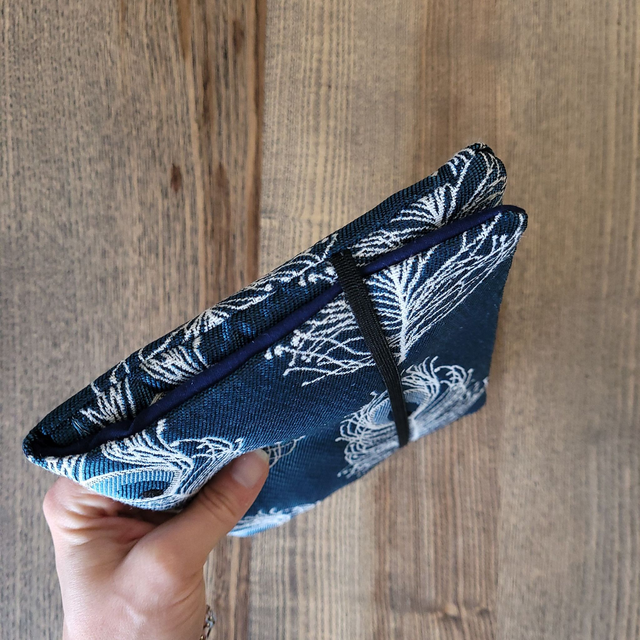 Etui liseuse rembourré : Plume de paon