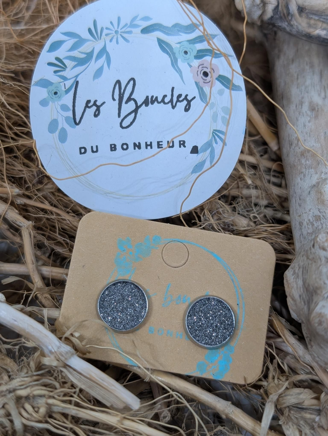 Puces gris paillettes (pu014)