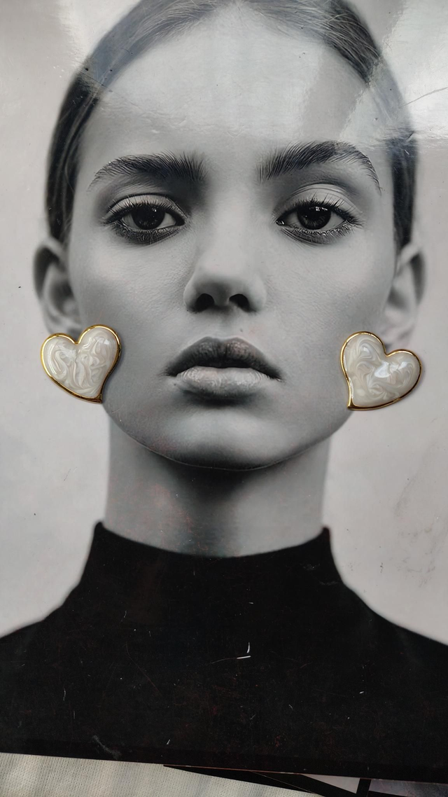 Orecchini cuore a bottone 