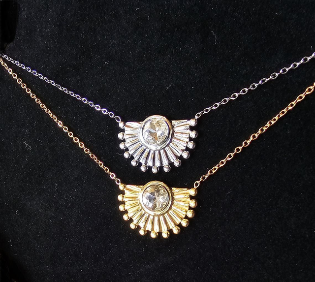 |Collier "Aurora" en acier inoxydable or ou argent 