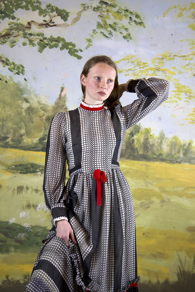 High-Neck Victoriana Dress, 1970&#039;s - Size XS