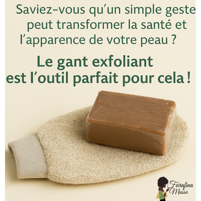 Gant exfoliant naturel – Soin du corps zéro déchet | Gant hammam | Gommage peau douce | Accessoire beauté