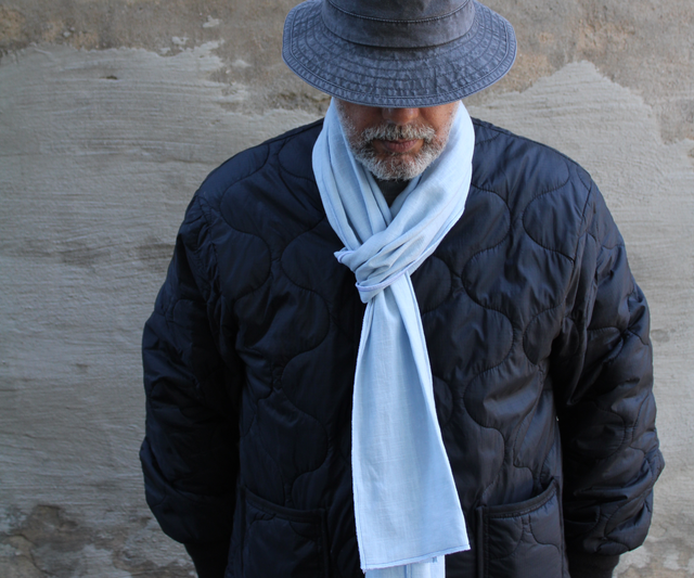 Clement - Linnen Sjaal Light Blue L 