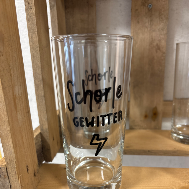 Schorleglas Schorlegewitter/Schorleholic etc. 0.4ml ca. 