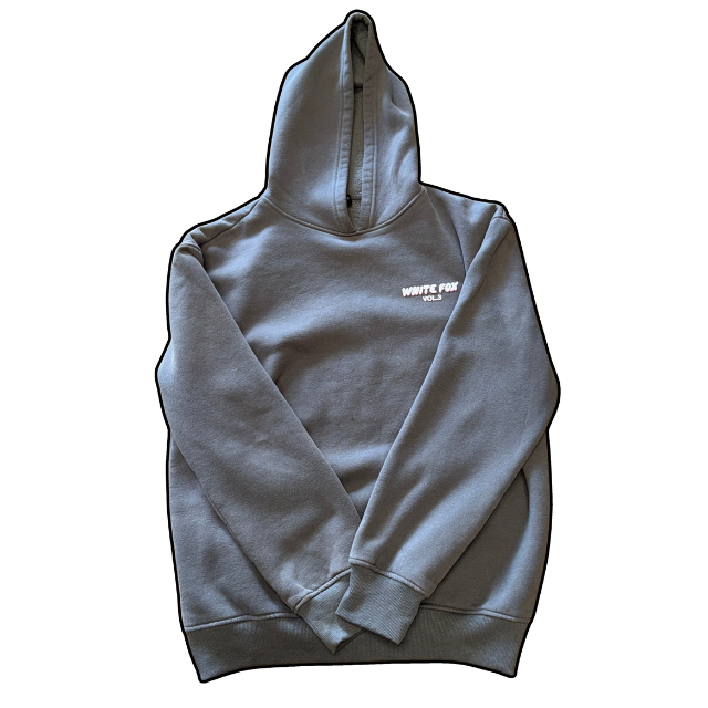 White Fox Hoodie Dark Grey - M