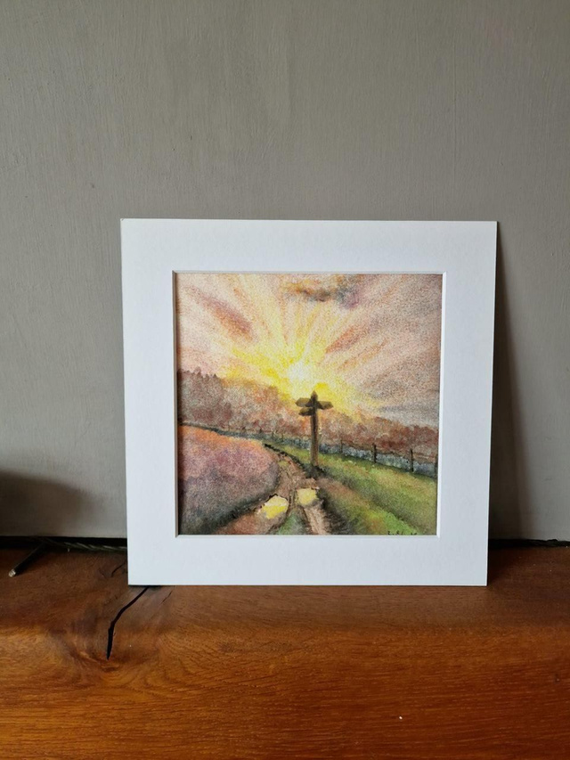 Cleveland way signpost on Scarth Wood Moor, Osmotherley. 