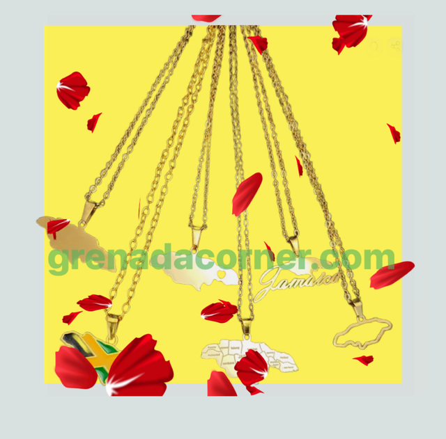 🇯🇲NMIA FLAG COLOURED PENDANT WITH CHAIN