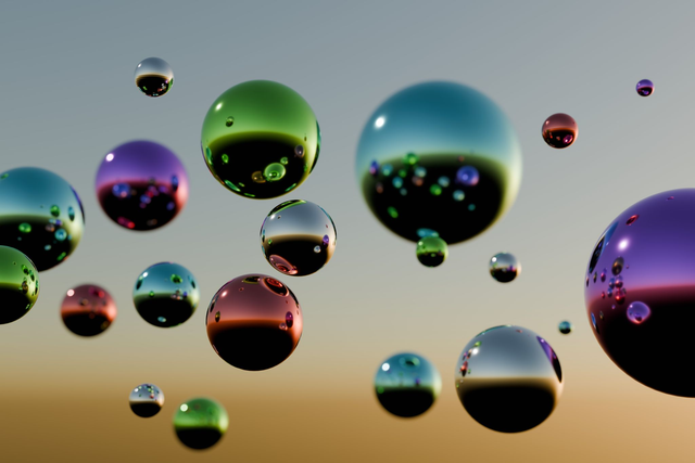 Colorful balloon - 3D  60x40 cm